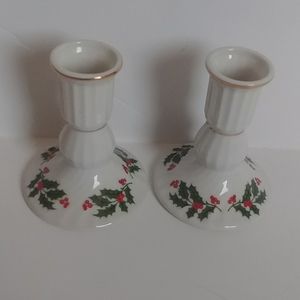 Hand decorated porcelain candle holder